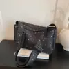 2026 Nueva Bolsa de Lona de Gran Capacidad, Bolso Casual para Mujer, Bolso Tote Personalizado con Lentejuelas, Bolso Sencillo de Hombro Cruzado