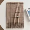 Promoção Cachecol Vintage Xadrez para Mulheres 2026 Novo Outono e Inverno Espesso Estilo Coreano Elegante Xale Versátil à Prova de Frio Cachecol de Pescoço