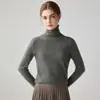 Nuevo suéter de cachemira para mujer de otoño e invierno con cuello alto apilado, suave y holgado, adelgazante y versátil, jersey de punto base