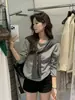 Camiseta de punto a rayas casual estilo coreano de terciopelo Andy de color con bufanda para mujer, suéter de manga larga, camiseta básica para otoño e invierno