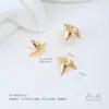 Colgante de Corazón, Estrella de Cinco Puntas, Trébol y Corona Chapado en Oro Blanco de 14K con Circonia Incrustada y Soporte para Pin de Perla Accesorios Hechos a Mano para DIY