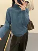 Suéter Grueso de Cuello Alto Holgado Estilo Perezoso para Mujer de Invierno 2025 Nuevo Camiseta Básica Popular de Gama Alta para Otoño e Invierno