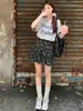 Falda corta floral estilo coreano para mujer, nueva colección de otoño, falda versátil de cintura alta, corte A adelgazante para figuras petite, falda casual de capas