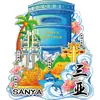 Adesivos de geladeira Sanya, adesivos magnéticos de madeira para presente cênico, adesivos de geladeira personalizados, lembranças criativas de turismo de Hainan, atacado