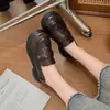 Mocasines versátiles de suela gruesa estilo británico, nuevo modelo primavera y otoño 2026, sin cordones, suela blanda, piel suave, cómodos, corte profundo, zapatos de un solo color