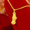 Cadena colgante de oro y arena de Vietnam, collar de oro de estaño de Sudáfrica, moda transfronteriza, con chorro de arena sólido para hombres y mujeres
