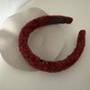 Accesorios para el cabello rojo de Año Nuevo, diadema festiva con sentido festivo, combinación de anillo de intestino grueso, diadema de calavera alta, estilo pequeño con fragancia, tocado a cuadros
