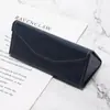 Estuche plegable para gafas hecho a mano imitación piel de becerro con línea de prensa estuche para gafas ópticas gafas de sol estuche para gafas resistente a la presión venta al por mayor logo imprimible