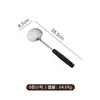 Espátula de aço inoxidável com cabo de nogueira para cozinhar, espátula espessa para cogumelos doméstica, colher para refogar estilo Guizhou, espátula e colher 2 em 1 integradas
