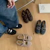 Sapatos Mary Jane rasos de bolinhas para mulheres, nova coleção outono 2026, sapatos rasos elegantes de mistura de lã, disponíveis em cáqui e preto