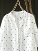Blusa casual versátil de verão nova da Amazon transfronteiriça europeia e americana com estampa de bolinhas que rejuvenesce, de manga três quartos