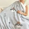 Cobertor de pelúcia de cordeiro com ar condicionado para cochilo de escritório, cartoon espesso, para quarto de casa, manta de veludo de leite para sofá