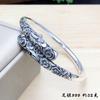 Pulsera de Pareja Plata S999 Símbolo de Amor Maldición para Hombre Retro Abertura para Mujer Oro Garrote Pulsera de Plata Regalo
