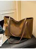 Bolsa Grande de Gran Capacidad Estilo Perezoso Transfronterizo Relajado para Mujer Nueva Bolsa de Hombro Tote Retro para Otoño e Invierno