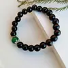 Pulsera de Ágata Obsidiana Imitación Obsidiana Pulsera de Viento Simple Verde Rojo Directo de Fábrica Vidrio Simple/Esmaltado Hombre