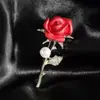 Broche Criativo de Flor de Rosa, Moderno e Luxuoso, Acessório Versátil para Terno, Atacado Estilo Coreano Fresco Broche Anti-Exposição
