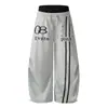 Calça Parachute Retrô Americana de Cintura Dupla Patchwork Unissex Cleanfit Estilo de Rua Solta de Perna Larga Calça Casual de Casal Tendência