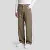 Pantalones de negocios rectos de lujo transfronterizos para hombre APO, corte relajado, estilo "old money", mezcla de algodón y lino, pantalones casuales holgados y versátiles
