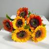 Flor simulada Girassol Flor falsa Flor seca Sala de estar Quarto Exibição de piso Girassol Flor de seda Flor decorativa interna