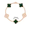 Pulsera de Trébol de Cuatro Hojas y Cinco Flores CNC Oro V Delgado Flor Nueva Edición Artesanía Fina Cadena Gruesa de Nueve Secciones Pulsera de Trébol de Cuatro Hojas de Nácar Blanco Natural