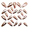 Uñas de Moda Europeas y Americanas con Forma de Almendra y Punta Redonda, Diamante Electrochapado, Uñas Desmontables Portátiles Simples y Elegantes