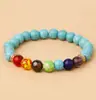Pulseira de Yoga Youjia Jewelry Pedra Natural Colorida Pulseira Elástica Trançada Pedra Vulcânica Lava Venda Quente Transfronteiriça