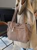 Bolso de pana para mujer, gran capacidad, novedad de 2024, bolso de mano portátil para estudiantes, bolso de hombro tipo bandolera.