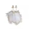 Pendientes de Plumas con Lazo Estilo Coreano Super Hada Sentido del Diseño Moda Versátil Nicho Elegantes Pendientes de Lazo