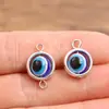 Colgante Ojo del Diablo de Aleación de Zinc de 5 Colores para Joyería DIY Conector Redondo Geométrico Accesorios para Collares Pulseras