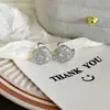 Pendientes Cuadrados de Estilo Coreano Ins con Microincrustaciones de Diamantes, Diseño de Nicho Versátil, Pendientes de Lujo Ligero de Moda de Alta Gama