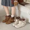 Botines de cordones con lazo de estilo retro a la moda para mujer, botas sencillas otoño/invierno 2026, botas retro de color liso para combinar con faldas