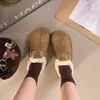 Pode adicionar sapatos Birkenstock de veludo femininos outono e inverno novo estilo sola grossa botas de neve sola grossa sapatos quentes de algodão peludo antiderrapante