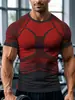 Camiseta Raglan Masculina para Fitness Transfronteiriça de Manga Curta Justa Modeladora Corporal Abdominal Respirável de Secagem Rápida para Treinamento Muscular