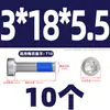 Tornillos de Acero Inoxidable 304 de Cabeza Baja Antiaflojamiento y Antichoque para Pegamento, Cabeza Delgada, Pegamento Azul Interno Torx M2M3-M8