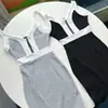 Vestido sem mangas de cor bloco com zíper, estilo novo primavera/verão da Dongdaemun, Coreia do Sul, slim fit e valoriza a silhueta, cobre o quadril, versátil