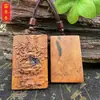 Lei Jiao Zao Cubo de Marca de Madera Colgante de Madre Colgante Accesorios de Cabina Material Viejo Tallado Oscuro Pulido a Mano