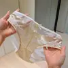 Sombra Floral Transparente~Panty de Encaje para Mujer, Moño de Satín Vintage Francés, Braguita Triangular Sexy de Puro Deseo de Cintura Media para Mujer