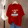 Nueva Camiseta de Algodón Puro para Mujer Verano 2026, Corte Holgado, Tallas Grandes, Adelgazante, Manga Corta, Top que Cubre el Vientre