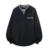 2026 Transfronterizo Otoño/Invierno Nuevo Suéter de Punto Pulóver Falso de Dos Piezas con Cuello Redondo para Hombre Talla Grande Camisa Base Casual para Hombre