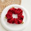Accesorios para el cabello de franela estilo navideño europeo y americano, scrunchies de intestino grueso con campana, venta al por mayor, tela simple, tocado versátil para otoño e invierno