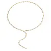 Collar de Cadena en Y con Incrustaciones de Pedrería en Forma de Corazón Popular Transfronterizo Europeo y Americano Cadena Larga de Suéter de Moda Versátil de Gama Alta