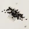 Festa de Halloween Pente com Inserção de Strass Preto Grampo de Cabelo Pente de Cabelo com Contas de Cristal Tecido à Mão Acessórios de Cabelo para Casamento