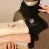 Novo Cachecol de Lã Versátil e Fofo de Gatinho para Mulheres no Inverno Engrossado e Quente Estilo Japonês Lã Artificial Cachecol de Tricô Amigo da Pele