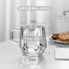 Copo de Vidro Criativo com Alça para Uso Doméstico, Copo de Beber com Aparência Sofisticada, Copo de Café de Vidro de Alto Padrão para Uso Comercial, Copo para Bebidas e Sucos