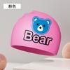Gorro de silicona para niños y niñas, multicolor, impermeable, para el pelo largo, con protección para los oídos, bonito gorro de baño con dibujos animados, venta al por mayor