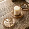 Nuevo producto transfronterizo: Bandeja de Cristal con Cuentas de Color Ámbar para Joyería, Adorno Decorativo de Escritorio, Accesorio Popular para Fotografía