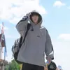 Sudadera con capucha para hombre, nueva de primavera y otoño, bloques de color, holgada, versátil, hombros caídos, marca de moda, chaqueta, nuevo top casual para hombre