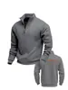 Sudadera con cremallera a media altura, holgada, cuello alto, forro polar, otoño e invierno, talla grande, cruzada de Amazon, sudadera casual de forro polar para hombre