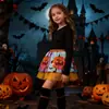 Saia Tutu com Estampa de Caveira de Abóbora para Meninas, Roupa Temática Europeia e Americana de Halloween para Crianças Pequenas, Saia de Comprimento Médio 22