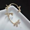 Pendientes colgantes de fantasía con forma de lazo para mujer, con clip de hueso de oreja de hada súper dulce, de alta calidad, sin orificio para la oreja, elegantes, sencillos y combinables.